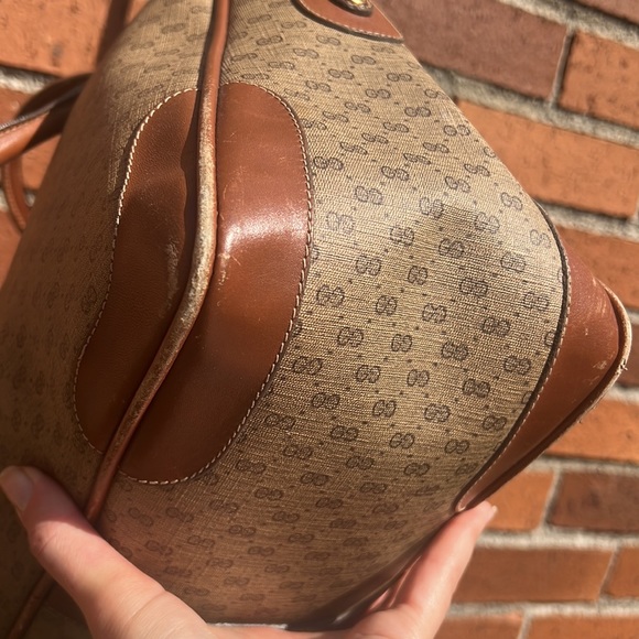 Authentic Gucci GG handbag shoulder bag or crossbody vintage purse brown tan - Picture 6 of 17